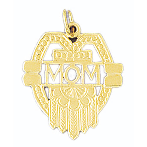 14k Yellow Gold Mom Charm