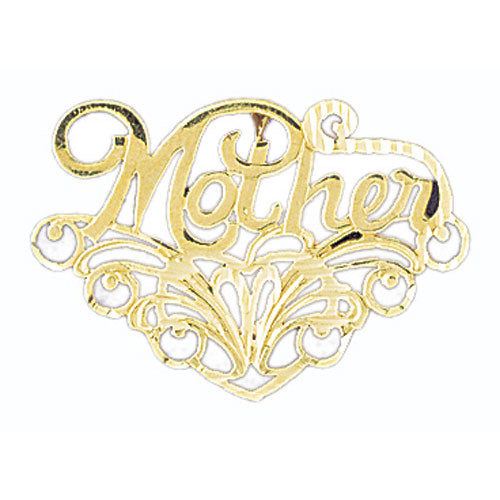 14k Yellow Gold Mother Charm