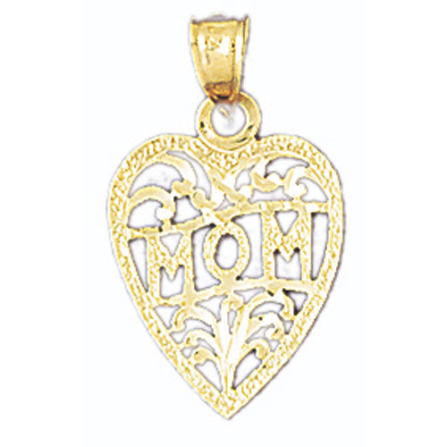 14k Yellow Gold Mom Charm