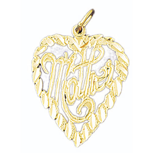 14k Yellow Gold Mother Charm