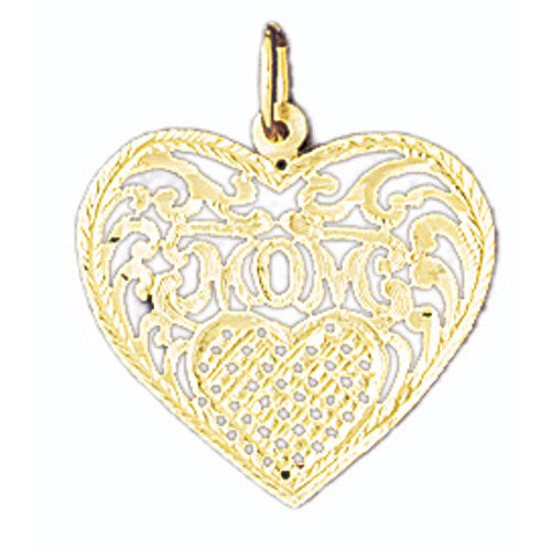 14k Yellow Gold Mom Charm