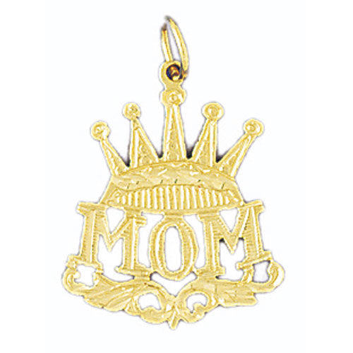 14k Yellow Gold Mom Charm