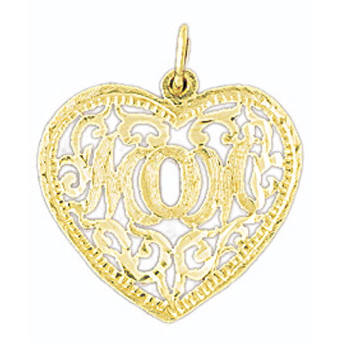 14k Yellow Gold #1 Mom Charm