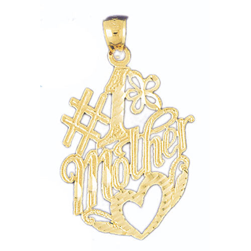 14k Yellow Gold #1 Mother Charm