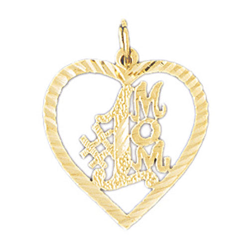 14k Yellow Gold #1 Mom Charm