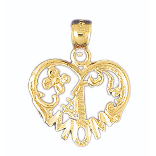 14k Yellow Gold #1 Mom Charm