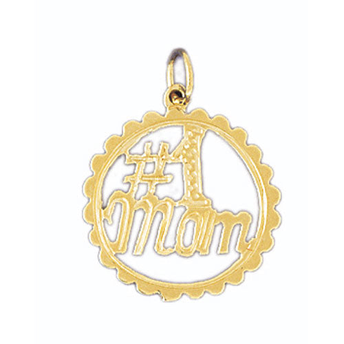 14k Yellow Gold #1 Mom Charm