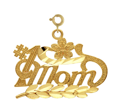 14k Yellow Gold #1 Mom Charm