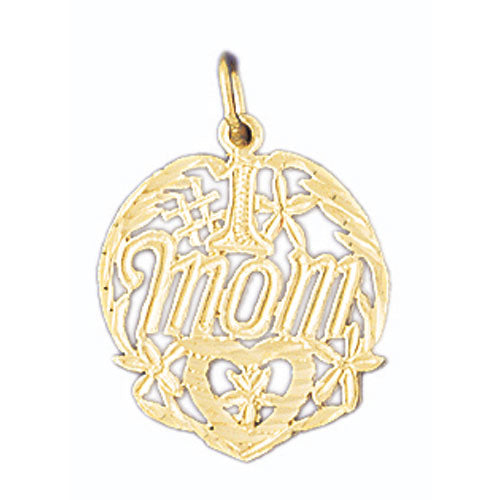 14k Yellow Gold #1 Mom Charm