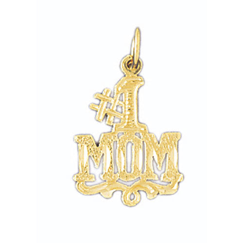 14k Yellow Gold #1 Mom Charm