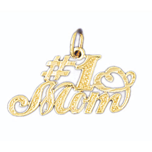 14k Yellow Gold #1 Mom Charm