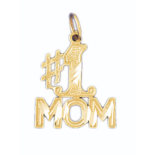 14k Yellow Gold #1 Mom Charm