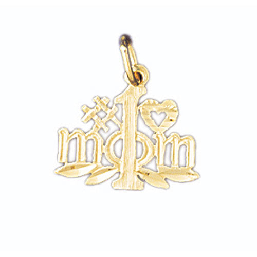 14k Yellow Gold #1 Mom Charm