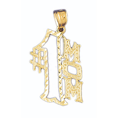 14k Yellow Gold #1 Mom Charm