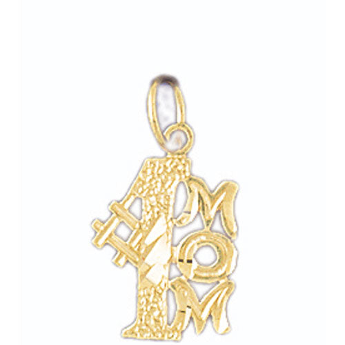 14k Yellow Gold #1 Mom Charm