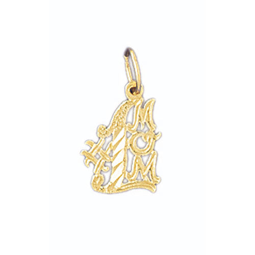 14k Yellow Gold #1 Mom Charm