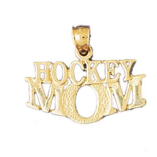 14k Yellow Gold Hockey Mom Charm
