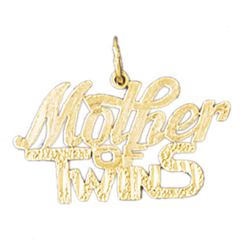 14k Yellow Gold Mother of Twins Charm