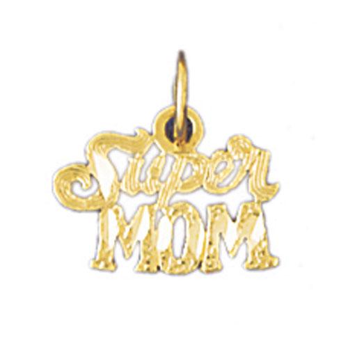 14k Yellow Gold Super Mom Charm