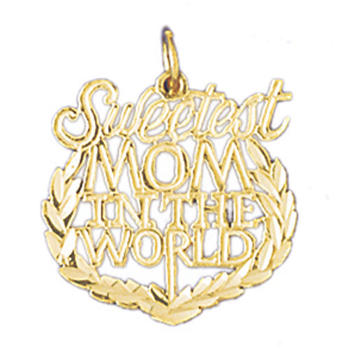 14k Yellow Gold Best Mom Charm