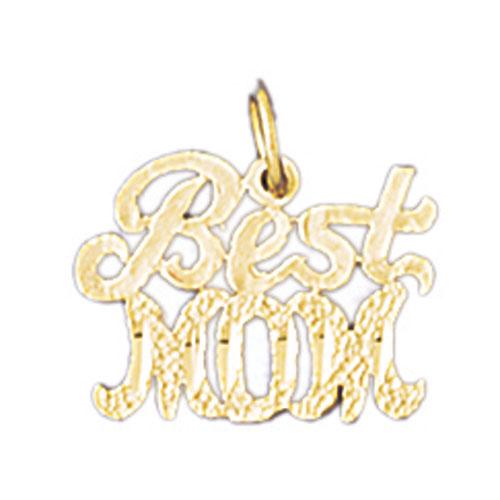 14k Yellow Gold Best Mom Charm