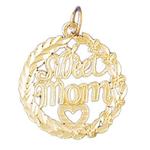 14k Yellow Gold Sweet Mom Charm
