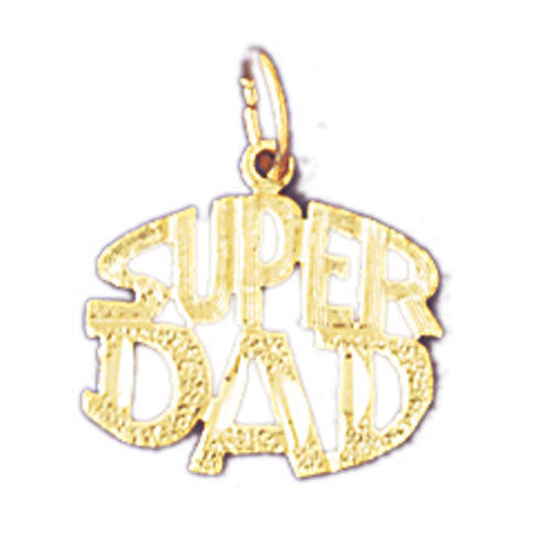 14k Yellow Gold Super Dad Charm
