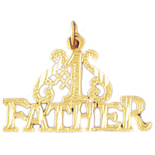 14k Yellow Gold #1 Father Charm