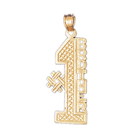 14k Yellow Gold #1 Brother Charm