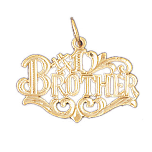 14k Yellow Gold #1 Brother Charm