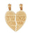 14k Yellow Gold Breakable Heart Twins Forever Charm