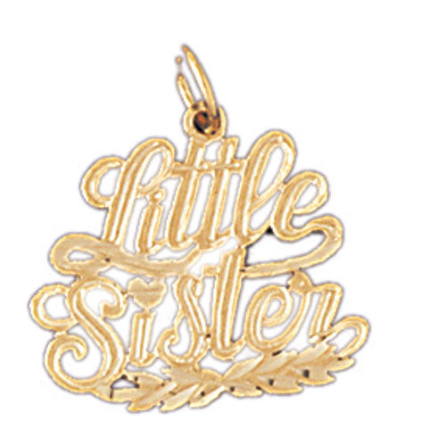 14k Yellow Gold Little Sister Charm