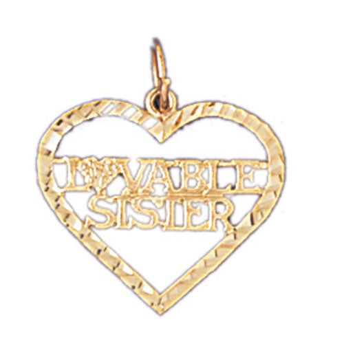 14k Yellow Gold Lovable Sister Charm