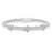 Sterling Silver Rhodium Plated with three CZ Butterfly Italian Beaded Bangle