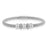 Sterling Silver Rhodium Plated and CZ Disc and White Bead Bangle