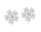 Sterling Silver Rhodium Plated and CZ Flower Stud Earrings