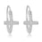 Sterling Silver Rhodium Plated and CZ Cross Hoop Earrings