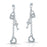 Sterling Silver Rhodium Plated and CZ Key To My Heart Dangle Earrings