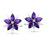 Sterling Silver Rhodium Plated with Simulated Amethyst and CZ Earrings
