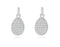 Sterling Silver Rhodium Plated and CZ Dangle Teardrop Earrings