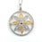 Sterling Silver Rhodium and Gold Plated and CZ Flower Necklace