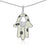 Sterling Silver Rhodium Plated with Black and White Enameled CZ Chamsa Necklace
