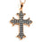 Two-Tone Sterling Silver Black Rhodium and Rose Gold Plated with CZ Cross Necklace