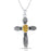 Sterling Silver Black Rhodium Plated with Simulated Citrine Necklace