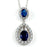 Sterling Silver Rhodium Plated with Simulated Sapphire and CZ Necklace