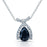 Sterling Silver Rhodium Plated and Black CZ Necklace
