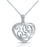 Sterling Silver Rhodium Plated and CZ Heart Necklace