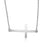 Sterling Silver Rhodium Plated sideway Cross Necklace