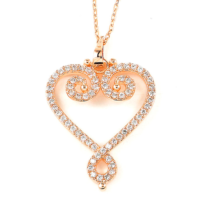 Sterling Silver Rhodium Plated and Pink CZ Necklace