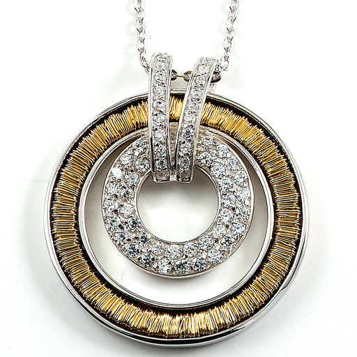 Two-tone Sterling Silver Rhodium Plated Necklace